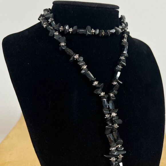 Black Stone Magnetic Waist Beads - Bohemian Fairycore Earthy Belly Waist Chain - Picture 5 of 8